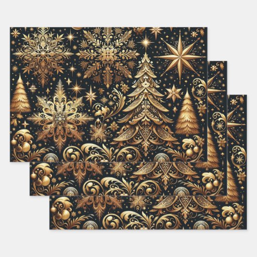 Élégant papier enveloppant Noël (Lot)