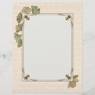 Élégant papier Feuille de scrapbook Ginkgo