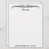 Élégant papier ornemental noir et gris (Devant / Derrière)