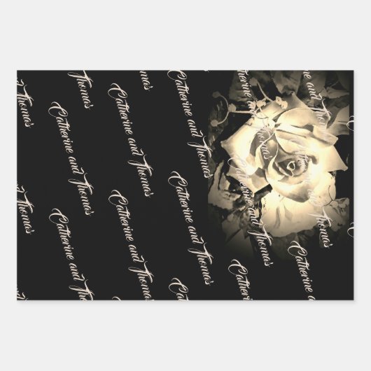 Élégant papier Rose à envelopper Ensemble plat de  (Devant 2)