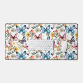 Elégant papillon aquarelle motif floral (Clavier et souris)