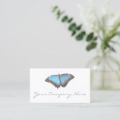 Elégant Papillon bleu - Carte de visite blanc (Debout devant)