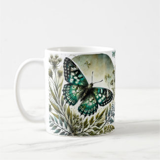 Elégant Papillon Design Céramique Café Mug