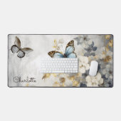Élégant papillon Floral Nom personnalisé (Clavier et souris)