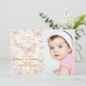 Elégant Papillon modifiable Invitation Anniversair (Debout devant)