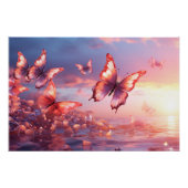 Elégant Papillon Mur Art Glossy Poster (Devant)