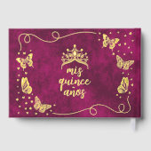 Elégant Papillon rose Or Mis Quince Quinceañera (Verso)