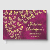 Elégant Papillon rose Or Mis Quince Quinceañera (Recto)