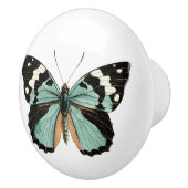 Elégant Papillon Turquoise Bouton en céramique bla (Droite)