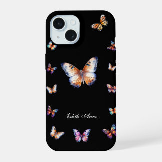 Élégant Papillons colorés Monogramme personnalisé