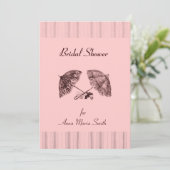 Elegant  parasols op roze kaart (Staand voorkant)