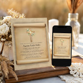 Elegant Parchment Cross Baptism Kaart