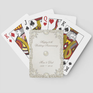 Elegant Parel30th Wedding Jubileum Pokerkaarten