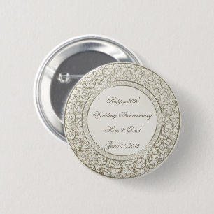 Elegant Parel30th Wedding Jubileum Ronde Button 5,7 Cm