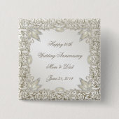 Elegant Parel30th Wedding Jubileum Vierkante Button 5,1 Cm (Voorkant)