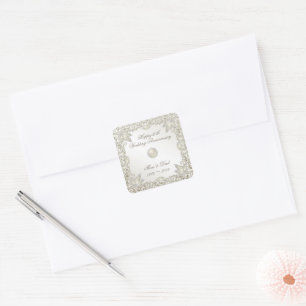 Elegant Parel30th Wedding Jubileum Vierkante Sticker