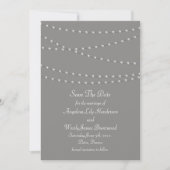 Elegant parels op grijs sparen de datum save the date (Voorkant)