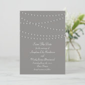 Elegant parels op grijs sparen de datum save the date (Staand voorkant)