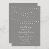Elegant parels op grijs sparen de datum save the date (Voorkant / Achterkant)