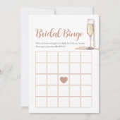 Elegant Parels & Prosecco Bruids Bingo Game Kaart (Voorkant)