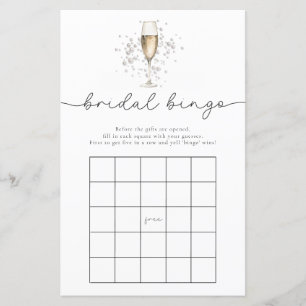 Elegant Parels & Prosecco Bruids Bingo Game Kaart
