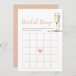 Elegant Parels & Prosecco Bruids Bingo Game Kaart
