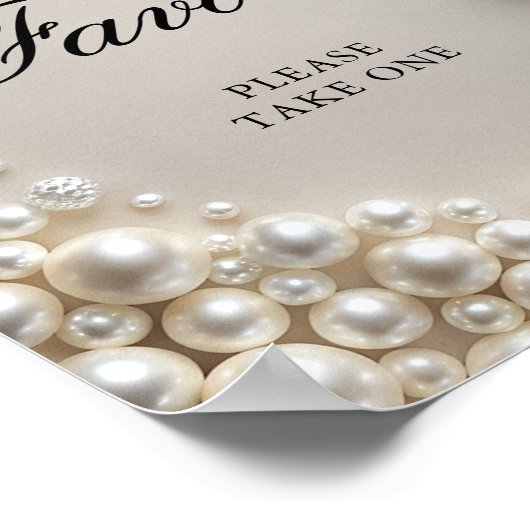 Elegant Parels Vrijgezellenfeest Favors Poster (Hoek)