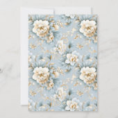 Elegant Paris Eiffeltoren Poeder Blauw Bruiloft Kaart (Achterkant)