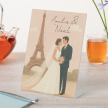 Elegant Paris Huwelijks Podium Bord met Eiffeltore