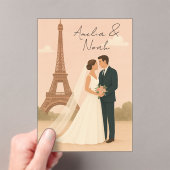 Elegant Paris Wedding Acrylic Invitation – Eiffel  Acryl Uitnodigingen (Insitu (Draagbaar))