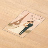 Elegant Paris Wedding Acrylic Invitation – Eiffel  Acryl Uitnodigingen (Laagn)