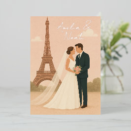 Elegant Paris Wedding Foil Invitation – Gold Foil Folie Uitnodiging