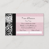 Elegant Parisian Damask Pink Ribbon Refer an Frien Aanbevelingskaartje (Achterkant)