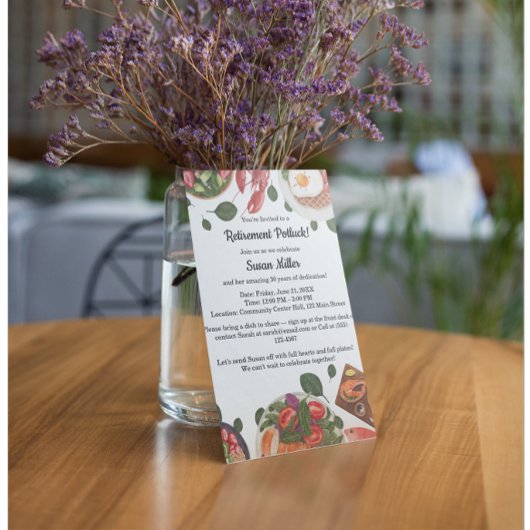 Élégant Parti de retraite Potluck Invitation