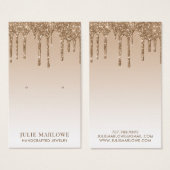 Elégant Parties scintillant en or  gouttes à oreil (Devant & derrière)