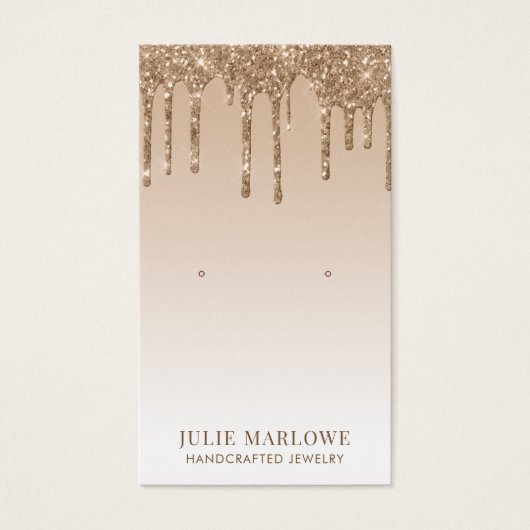 Elégant Parties scintillant en or  gouttes à oreil (Devant)