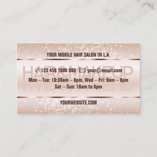 Élégant Parties scintillant Étiquette Rose Lumière (Dos)