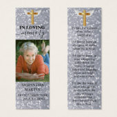 Élégant Parties scintillant Memorial Poem Signet f (Devant & derrière)