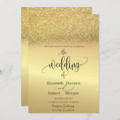 Elegant Parties scintillant or Bokeh Faire-part de (Devant / Derrière)