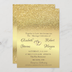 Elegant Parties scintillant or Bokeh Faire-part de