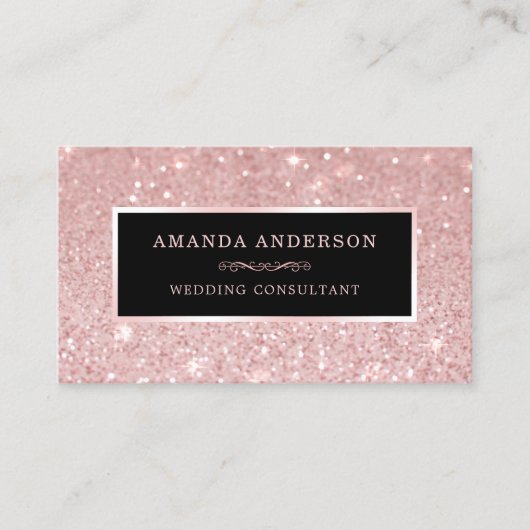 Élégant Parties scintillant rose  Carte de visite  (Devant)