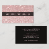 Élégant Parties scintillant rose  Carte de visite (Devant / Derrière)