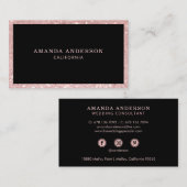 Élégant Parties scintillant rose  Carte de visite (Devant / Derrière)