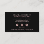 Élégant Parties scintillant rose  Carte de visite (Dos)