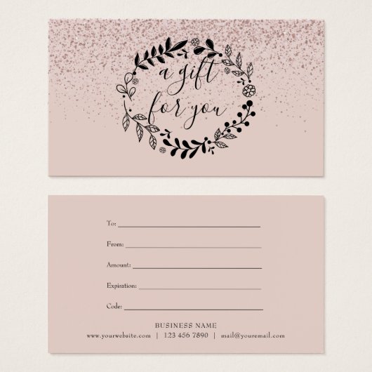 Élégant Parties scintillant rose Garland certifica (Devant & derrière)