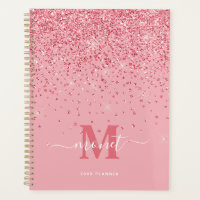 Élégant Parties scintillant rose Nom monographique