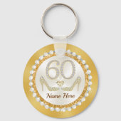 Elegant, Party Favors for 60th Birthday Vrouw, Sleutelhanger (Achterkant)