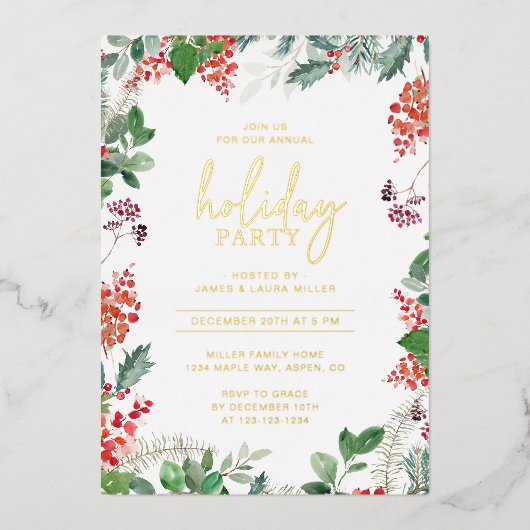 Elegant Party Folie Feestdagenkaart (Voorkant)