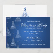 Elegant Party Merry kerstbomen Blue Kaart (Voorkant / Achterkant)