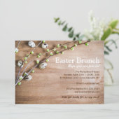 Elegant Pasen Brunch Rustic Spring Blossom Eggs Kaart (Staand voorkant)